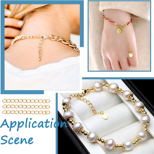 Craftdady 90Pcs Golden Twist Extender Chains 1.77-1.97 Inch Removable Chain Extension Tails for Necklace Bracelet Anklet...