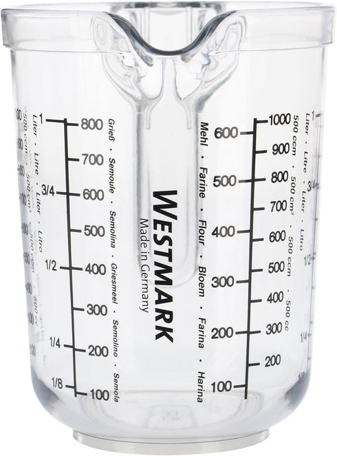 Westmark Germany 'Gerda' Measuring Cup Clear Multi Measurement Tool for Baking, Cooking, Sugar, Flour (Clear)...