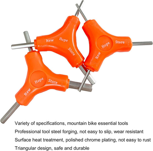 3-Way Bike Hex Wrench Set, Y Allen Wrench All-In-One Multifunctional Biking Maintenance Tool Cycling Torque Spanner Internal Hex Key Repair Tool f...