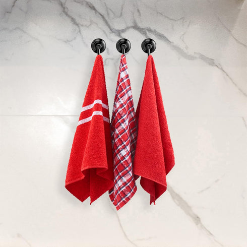 Nautica 100% Cotton Kitchen Towels Set of 3 | 18" X 28" Super Absorbent Reusable Cleaning Cloths, Tea Towels, Hand Towels for Drying Dishes | Red ...