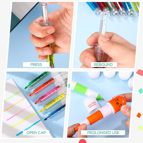 BBTO Syringe Pens Pill Pens with Syringe Highlighters Fluorescent Watercolor Needle Pen Nurse Pen for Nursing Student School Supplies Party Favor ...