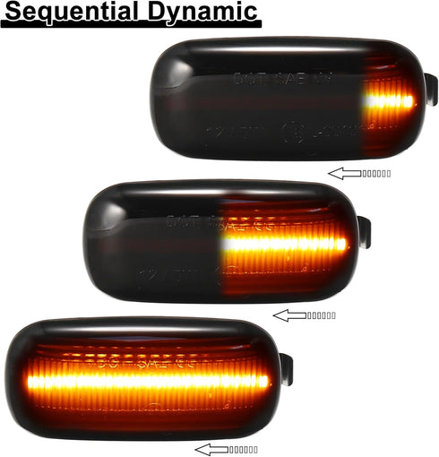 X AUTOHAUX Car Markers Light Accessories LED Side Marker Lights Sequential Flashing Turn Signal Light Assembly for Audi A6 2000-2011 for Audi A4 2...