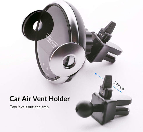 Wireless Car Charger, 15W Fast Charging Vent Charging Phone Holder Smart Sensor Cradle, Auto-Clamping Car Mount, Dashboard, for iPhone 14 13 12, S...
