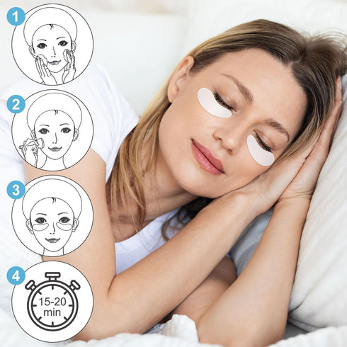 Under Eye Patches 2 Pairs, Silicone Reusable Eye Patches, Under Eye Mask for Skin Care Effect to Reduce Wrinkles and Fine Lines (Black, White)...