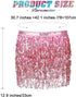 REETAN Boho Belly Skirt Sequins Belly Hip Scarf Tassel Fringe Skirt Rave Party Dance Performance Costume for Women and Girls...