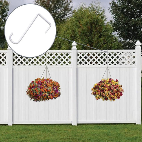 1/3 Pcs Vinyl Hook Hanger Garden Patio Fence Hook Hanging for Flower Plants Bird Feeder Light Decoration S Shape Black/White/Brown...