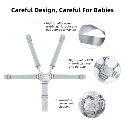 High Chair Straps, Adjustable Harness Baby Safety Strap Belt for Stroller Pushchair Pram Buggy High Chair Baby Harness Safety Harness Strap Belt (...