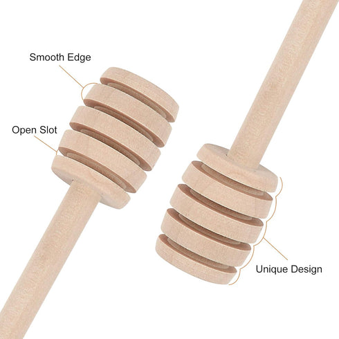 51 PCS Honey Sticks Dipper, 3 Inch Mini Wooden Honeycomb Sticks, Small Honey Stirrer Stick, Honey Sticks for Honey Jar Dispense Drizzle Honey and ...