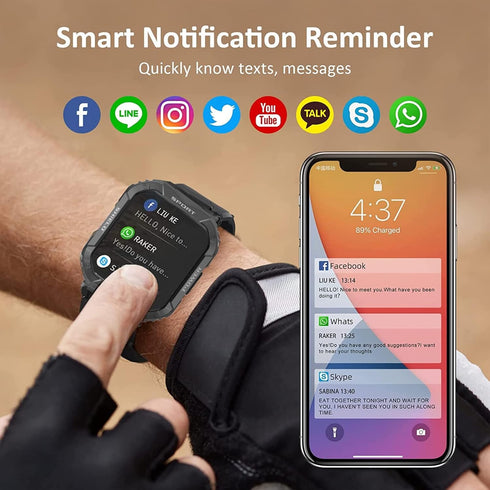 Smart Watches for Men, 1.83" Waterproof Fitness Watch Bluetooth Call Smartwatch for Android iOS Phones with Heart Rate Step Counter - Tactical Out...