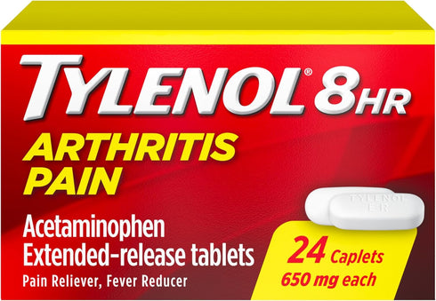 Tylenol 8 Hour Arthritis Pain Relief Extended-Release Tablets, 650 mg Acetaminophen, Joint Pain Reliever & Fever Reducer Medicine, Oral Pain Relie...