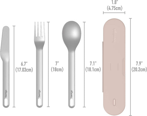 Bentgo® Stainless Travel Utensil Set - Reusable 3-Piece Silverware Set with Carrying Case, High-Grade Premium Steel, BPA-Free Case, Eco-Friendly -...