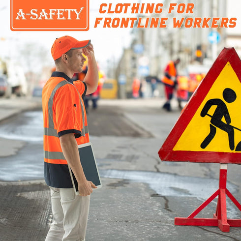 Reflective Gear Polo Shirt Safety Short Sleeve Polo Shirt Orange 3XL...
