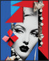 Posterizer 1 pcs-vintage make up-woman with diamonds collage-Abstract & Modern Art-Retro Art-Gift for Women, Fashionistas, Designer Fashion Fans- ...