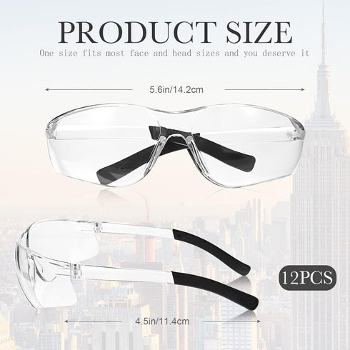 Queekay 12 Pack Safety Glasses Bulk Impact UV Scratch Glasses Protective Eyewear for Men Women Adolescents Eye Protection for Work Lab Constructio...