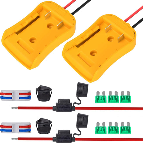 Power Wheels Adapter for Dewalt 20V Battery Adapter, 20V Power Wheels Battery Converter Kit with Fuses Holder and Switch, Wire Terminals, 12AWG Wi...