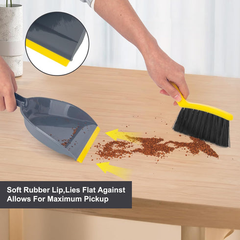 Dustpan and Broom Set Small,Mini Handheld Dust pan with Cleaning Brush Combo for Home Desktop, Sofa, Pet Care Household...
