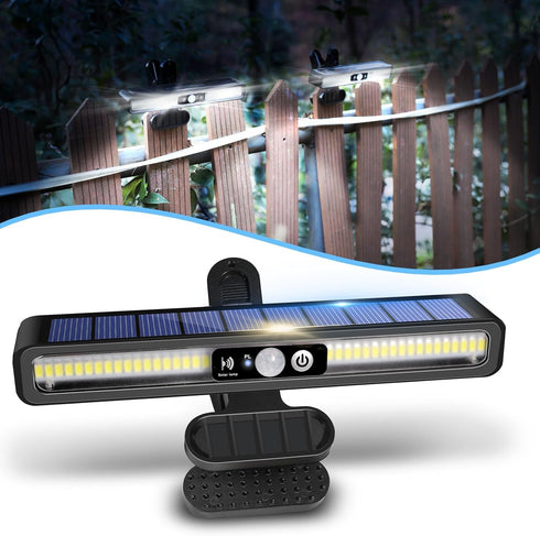 Clip On Solar Motion Lights Outdoor Waterproof, Solar Fence Lights Outside with 36 LEDs, 6000K Portable Solar Powered Security Light for Fence Gar...