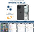 TIESZEN Compatible with iPhone 15 Plus Case, with Built-in 9H Tempered Glass Screen Protector & Upgraded Camera Protection, Dustproof Cover Design...