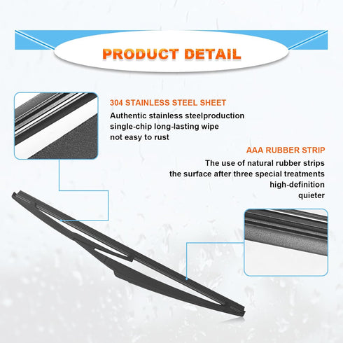 Rear Windshield Wiper Blade Kits, Compatible With Grand Cherokee 2014-2022, 11" (280mm), OEM: 68197131AA...