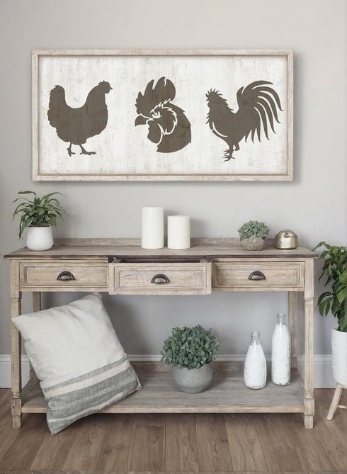 Chicken Stencil | Reusable Farmhouse Farm Stencils for Painting on Wood, Glass, Wall, Rock, Fabric, Walls, Canvas, Glassware | Rooster Farm Animal...