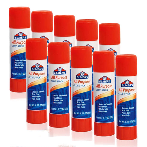 Elmers Glue Sticks, 0.77 Ounce - Glue Sticks Bulk 10 Count, White Glue Stick...