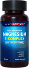 5-in-1 Magnesium Complex - High Absorption - Chelated Magnesium Glycinate, Malate, Citrate, Taurate, & Aspartate for Nerves, Muscles, Bones | 60 C...