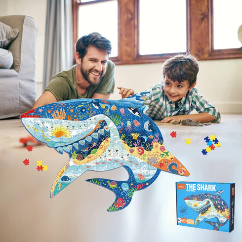 128 Piece Puzzles for Kids Animal Shaped Jigsaw Puzzles Floor Puzzle for Kids Ages 6+ Educational Learning Gifts for Boys and Girls (25" x 18.5" S...