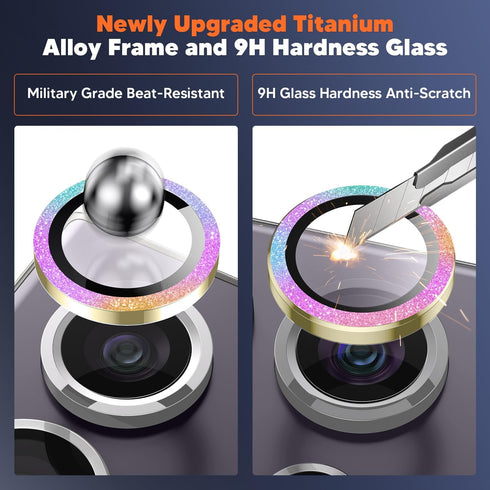 Hoerrye for Samsung Galaxy S24 Ultra Camera Lens Protector, Case-Friendly, Ultra-HD 9H Tempered Glass Screen Protector, Anti-Scratch, Space Titani...