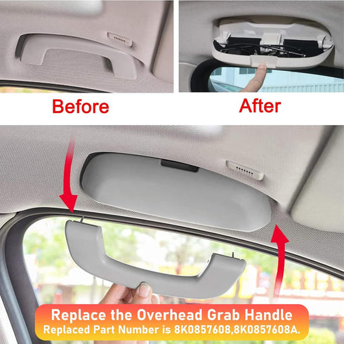 TTCR-II Interior Sunglasses Case Compatible with Audi A3 A4 A6 A7 A8 Q3 Q5 Q7 Q8 RS3 RS6 RS7 S3 S4 S6 S7 S8 SQ5 SQ7 SQ8, for Porsche Cayenne Panam...