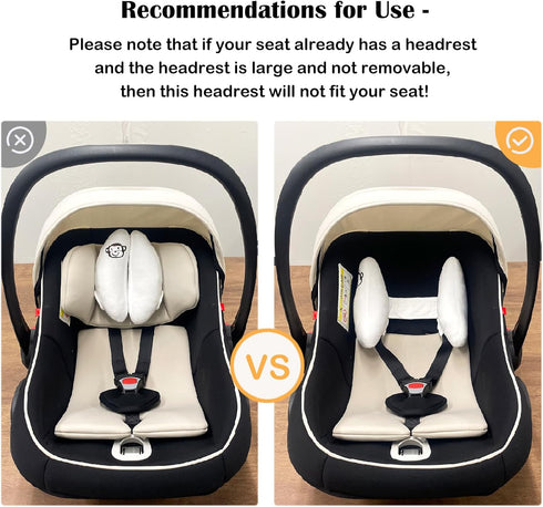 Inchant Adjustable Toddler Headrest & Neck Support, Banana Shape Travel Pillow,Best Headrest for Car Seat,Pushchair, White...