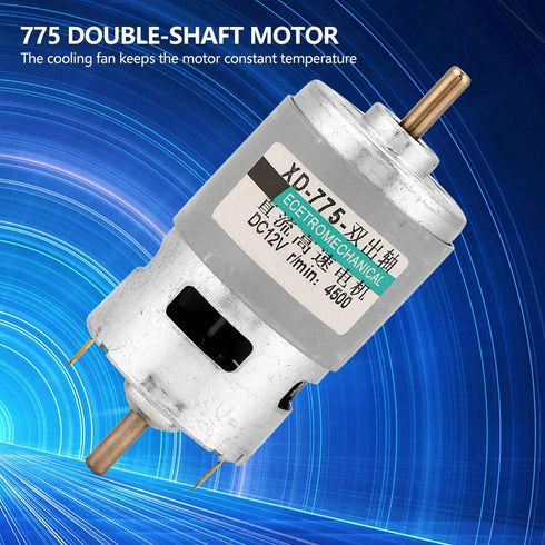DC24V 12V 775 Motor 50W High Power Large Torque Double-Shaft Output Dc Motor Electric Drill Chuck Motor(12V4500RPM with Bracket)......