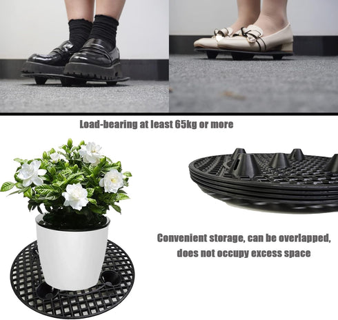S-SNAIL-OO 2/4PCS Plant Level Pot Elevator, Heavy Planter Holder Potted Plant Stand, Diameter 8/12/16inch Root Controller Chassis Drainage and Ven...