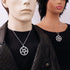 Inverted Pentacle Pentagram Satanic Polished Silver Finish Pendant Necklace...