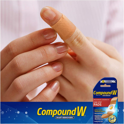 Compound W Wart Remover Maximum Strength One Step Pads, 14 Medicated Pads...