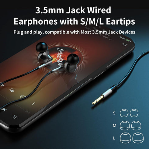 viken Wired Earbuds with Microphone Volume Control, Stereo Heavy Bass Earphones Noise Isolation in-Ear Headset Compatible with iPad,Laptop,MP3,Pho...