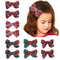JIAHANG Christmas Hair Bow Clips in Pairs, Festival New Year Floral Printed Alligator Clips with Snowflake 10PCS for Baby Girls Toddlers School Gi...