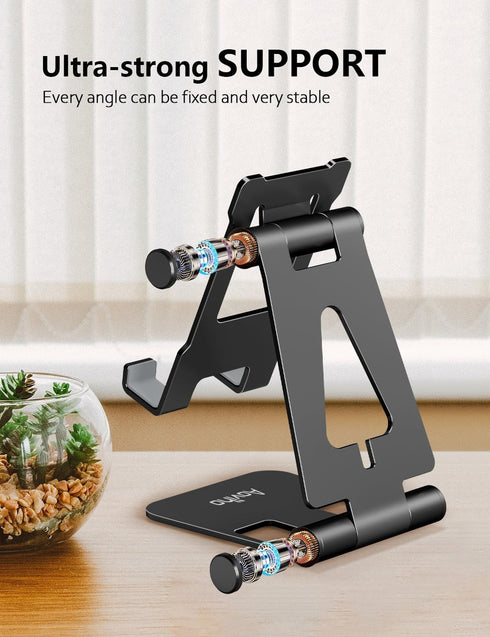 Cell Phone Stand for Desk, Adjustable Desktop Phone Holder Stand, Foldable Moblie Phone Dock for iPhone 15 14 13 12 11 Pro Xs Max Xr X 8 7 6 5 5s ...