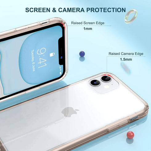 ULAK Compatible with iPhone 11 Case Clear with Color Border, Hybrid Protective Phone Case Slim Transparent Anti-Scratch Shockproof TPU Bumper Cove...