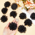 GORGECRAFT 12Pcs 3D Chiffon Flower Black Mesh Fabric Flowers Sewing Fabric Appliques Headband Embellishments Ornament Accessories Chiffon Lace Flo...