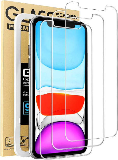 Mkeke Screen Protector, Tempered Glass Film for Apple iPhone 11 and XR, 3-Pack Clear...