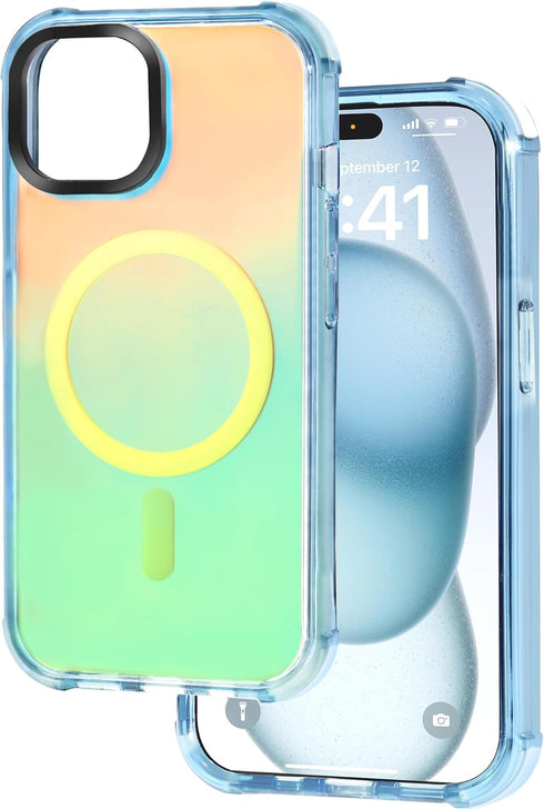Tigowos Magnetic Bumper for iPhone 15 Case Fits MagSafe 20FT Drop Resistant Back Cover Shockproof Slim Fit for iPhone 15 Phone Case, Colorful...