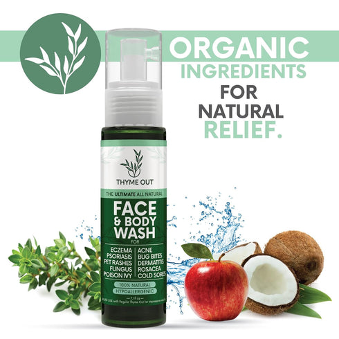 All Natural Face & Body Wash for Eczema, Psoriasis, Pet Rashes, Poison Ivy, Acne, Bug Bites, Dermatitis, Rosacea & Cold Sores - Soothes Itching, a...