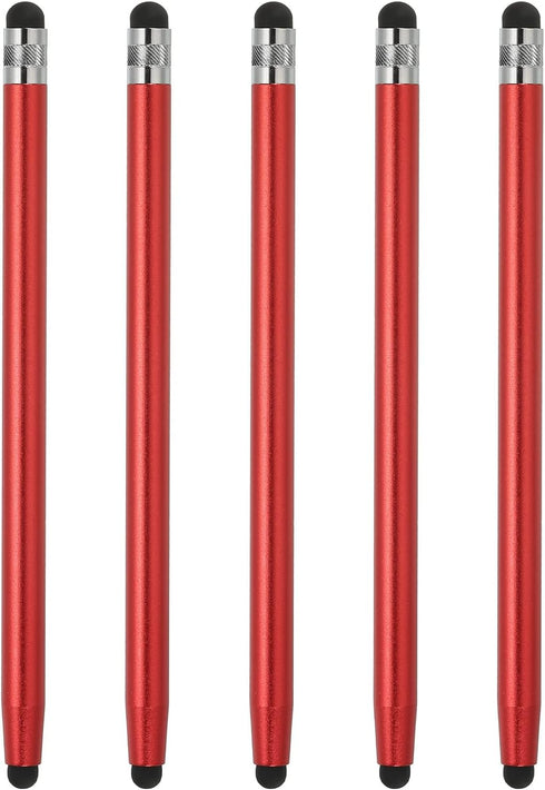 MECCANIXITY 5pcs Stylus Pens for Touch Screens Dual Rubber Tips Capacitive Stylus Universal Tablet Pen Sensitivity Precision, Red......