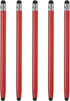 MECCANIXITY 5pcs Stylus Pens for Touch Screens Dual Rubber Tips Capacitive Stylus Universal Tablet Pen Sensitivity Precision, Red......