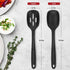 Silicone Cooking Spoon Set, Premium Non-Stick Solid and Slotted Spoon Pack of 2 Kitchen Basting Spoons for Cooking, Large Heat-Resistant Utensils ...