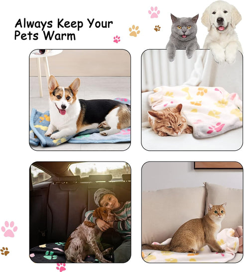 3 Pack Dog Blankets for Large Medium Small Dogs, Super Soft Warm Fluffy Flannel Pet Blanket for Puppy, Black, Grey, and White Cat Blanket, 23 * 16...