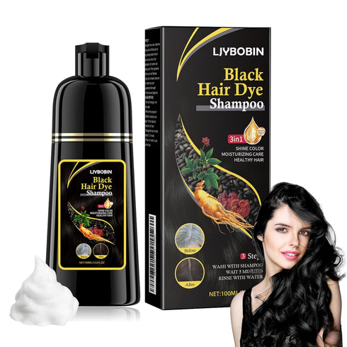 Black Hair Dye Shampoo, 3 in 1 Hair Shampoo,Easy to Use,Long Lasting...