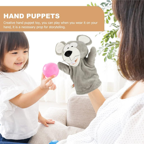 LUOZZY Interesting Hand Puppet Interactive Plush Animal Puppet for Kids Rat Puppet Toy for Storytelling Reading Prop (Gray)...