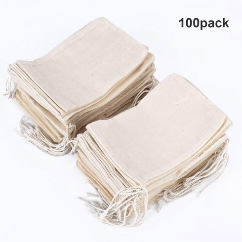 Pangda 100 Pieces Muslin Cotton Drawstring Bags 4 x 6 Inches Muslin Canvas Linen Sachet Bag jewelry Gift Pouch for Party DIY Craft Home Supplies...