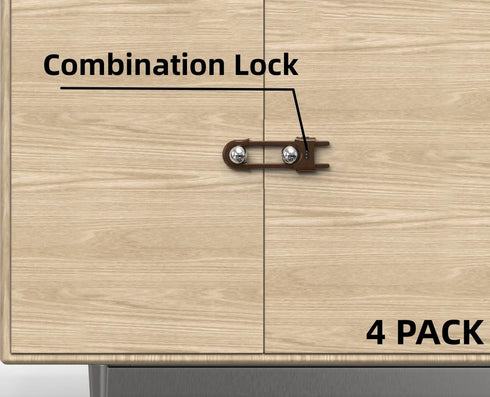4 PACK Child Proof Sliding Cabinet Door Code Locks Baby Safety Cupboard Locks Adjustable U Shaped Cabinet Latches for Knob Handle Drawers Closet (...